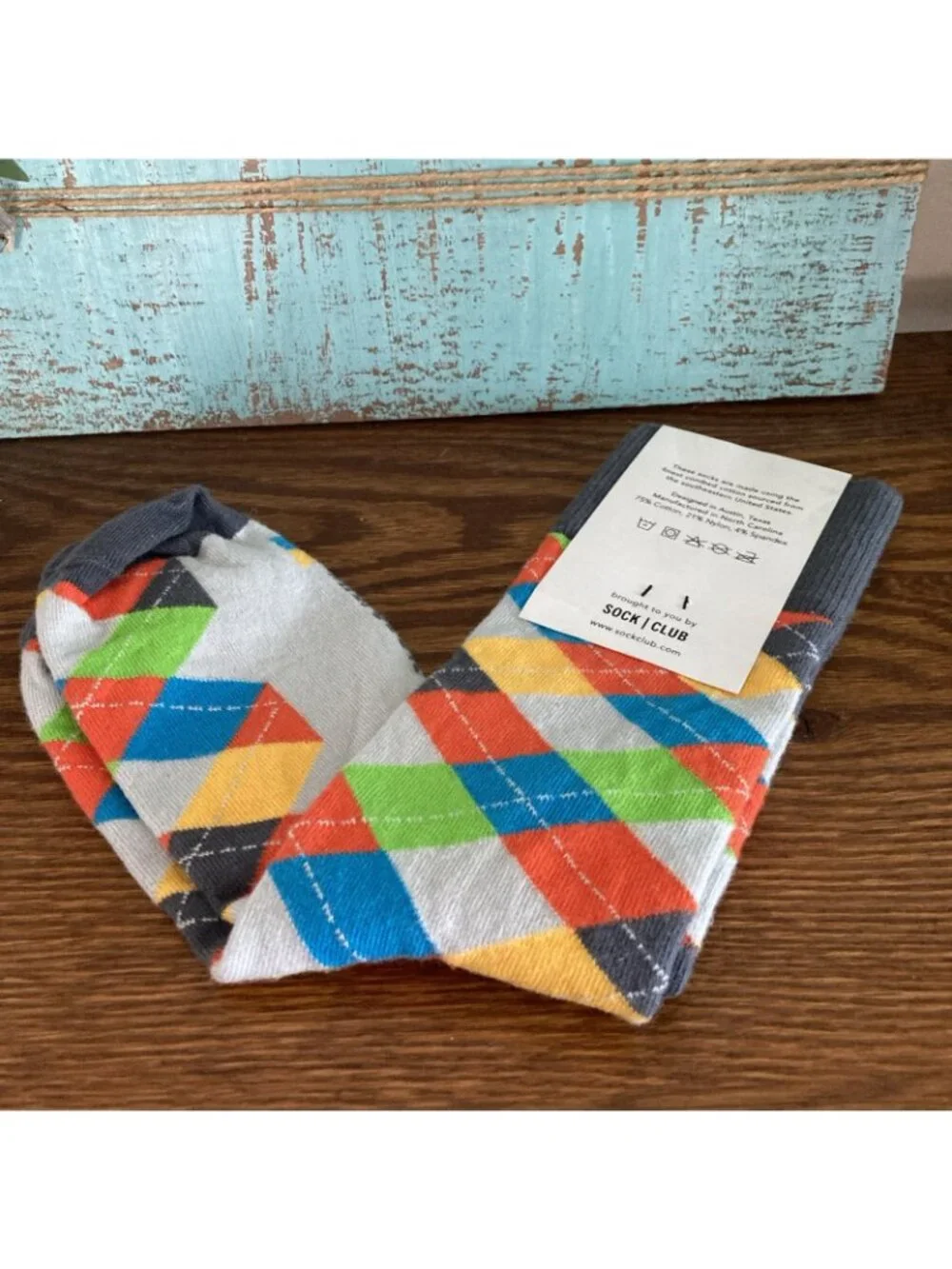 Microsoft Azure Socks One Size Crew Sock Club Logo Colorful Argyle Color Block